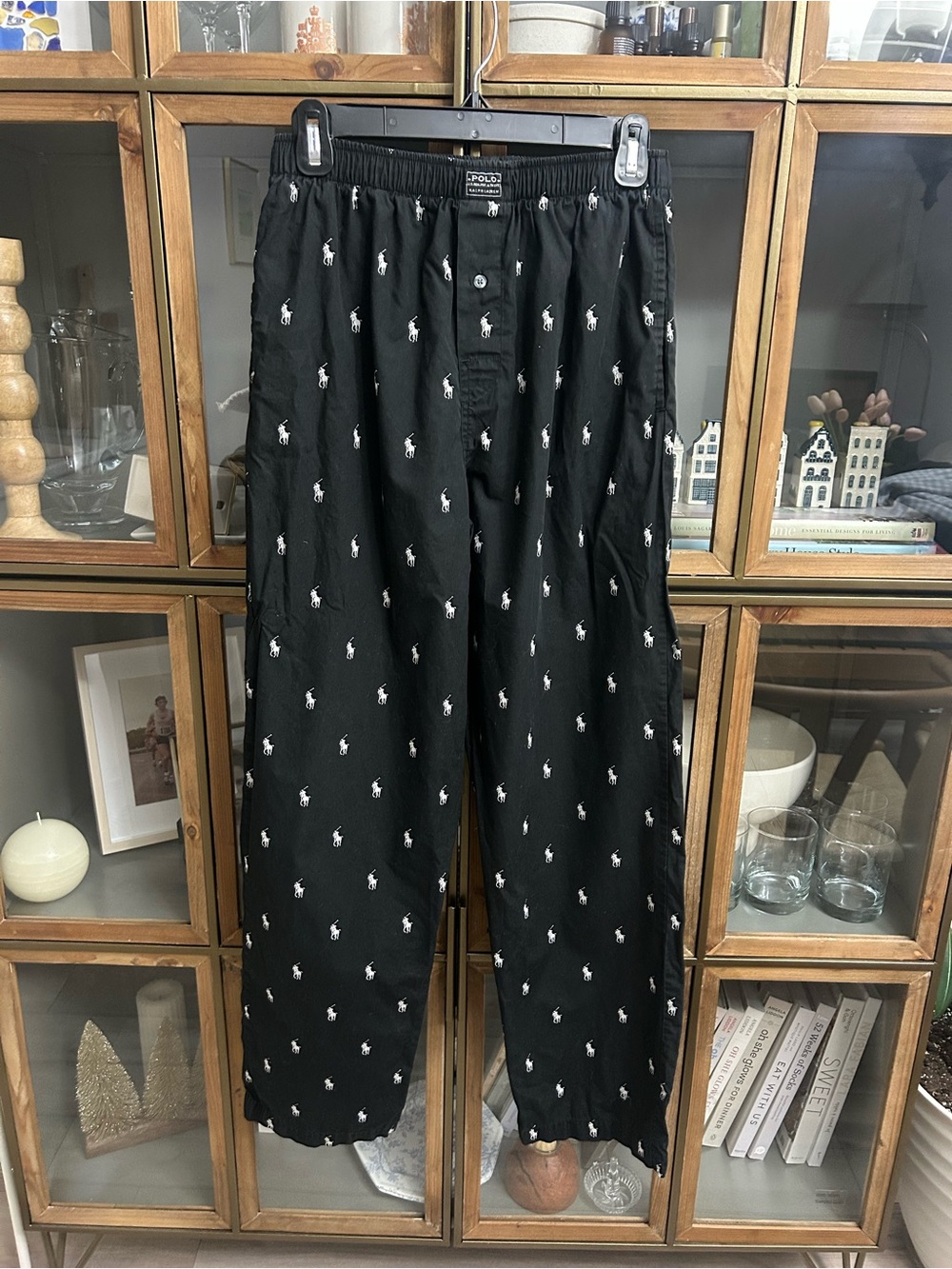 Black Polo Ralph Lauren Lounge Pants - Picture 2 of 8